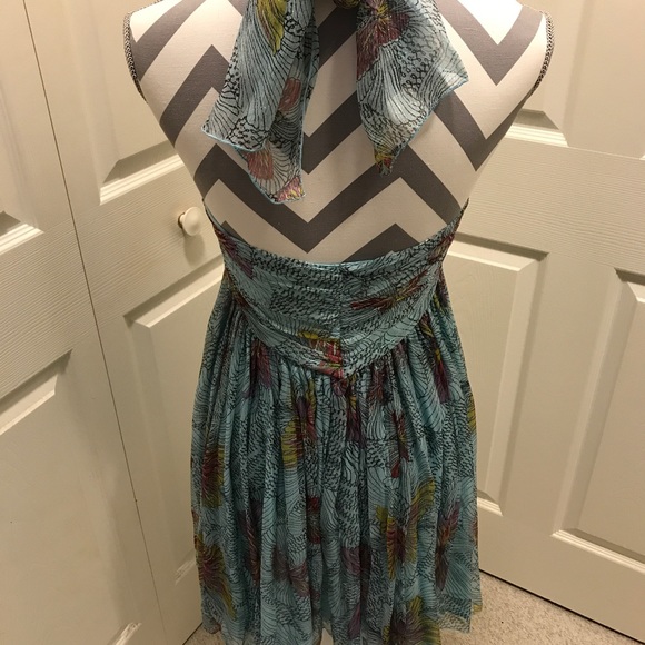 Black Halo Butterfly Silk Halter Dress - Picture 4 of 6